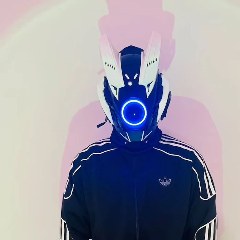 Ronin Helmet light up LED cyberpunk samurai helmet – view 4