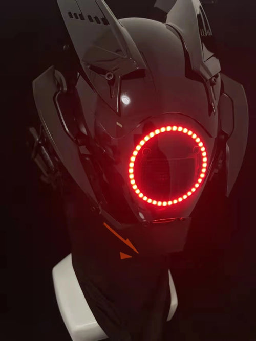 Ronin Helmet light up LED cyberpunk samurai helmet – view 2