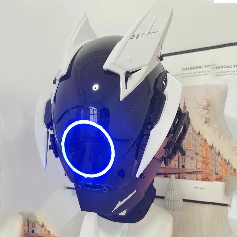 Ronin Helmet light up LED cyberpunk samurai helmet – view 3