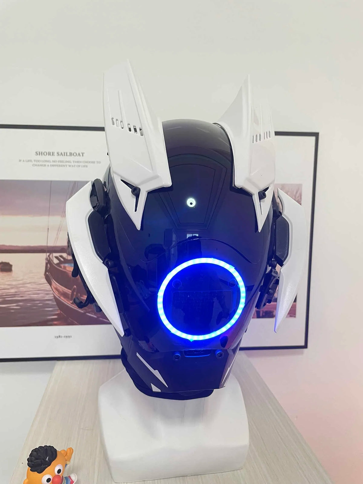 Ronin Helmet light up LED cyberpunk samurai helmet – view 5